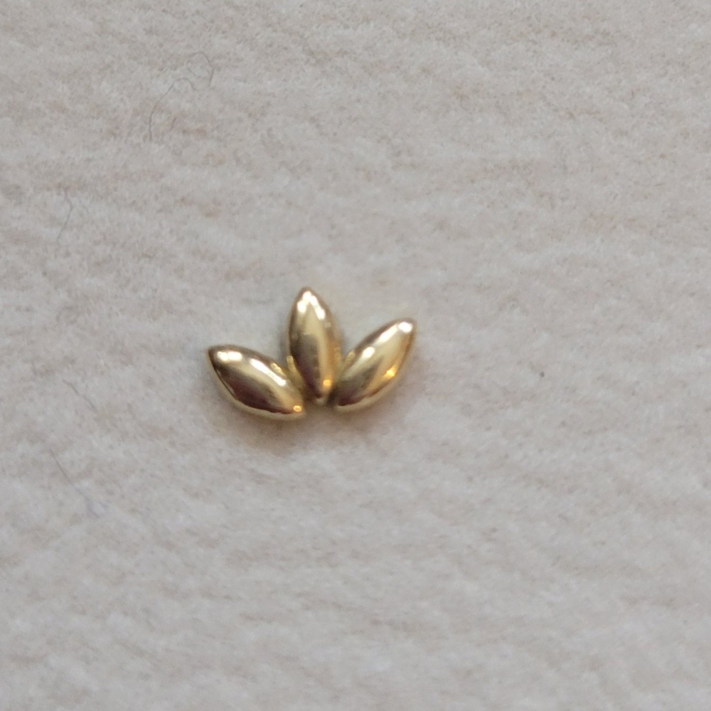 Bvla lily fan 14k gold piercing